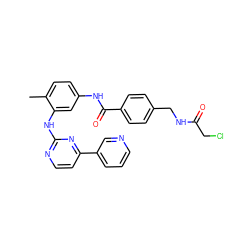 Cc1ccc(NC(=O)c2ccc(CNC(=O)CCl)cc2)cc1Nc1nccc(-c2cccnc2)n1 ZINC000071316249