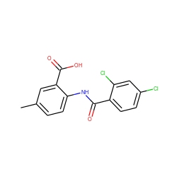 Cc1ccc(NC(=O)c2ccc(Cl)cc2Cl)c(C(=O)O)c1 ZINC000006281719