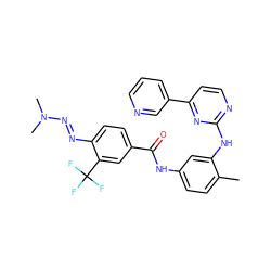 Cc1ccc(NC(=O)c2ccc(N=NN(C)C)c(C(F)(F)F)c2)cc1Nc1nccc(-c2cccnc2)n1 ZINC000253655868