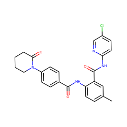 Cc1ccc(NC(=O)c2ccc(N3CCCCC3=O)cc2)c(C(=O)Nc2ccc(Cl)cn2)c1 ZINC000029046270