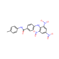 Cc1ccc(NC(=O)c2ccc(Nc3c([N+](=O)[O-])cc([N+](=O)[O-])cc3[N+](=O)[O-])cc2)cc1 ZINC000008691986