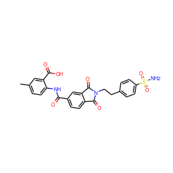 Cc1ccc(NC(=O)c2ccc3c(c2)C(=O)N(CCc2ccc(S(N)(=O)=O)cc2)C3=O)c(C(=O)O)c1 ZINC001772587592