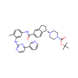 Cc1ccc(NC(=O)c2ccc3c(c2)CC[C@@H]3N2CCN(C(=O)OC(C)(C)C)CC2)cc1Nc1nccc(-c2cccnc2)n1 ZINC000138928590