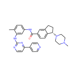 Cc1ccc(NC(=O)c2ccc3c(c2)CC[C@@H]3N2CCN(C)CC2)cc1Nc1nccc(-c2ccncc2)n1 ZINC000138993645