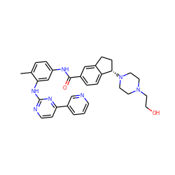 Cc1ccc(NC(=O)c2ccc3c(c2)CC[C@@H]3N2CCN(CCO)CC2)cc1Nc1nccc(-c2cccnc2)n1 ZINC000138960288