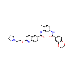 Cc1ccc(NC(=O)c2ccc3c(c2)OCCO3)cc1NC(=O)c1ccc2nc(OCCN3CCCC3)ccc2c1 ZINC000685945618