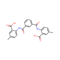 Cc1ccc(NC(=O)c2cccc(C(=O)Nc3ccc(C)cc3C(=O)O)c2)c(C(=O)O)c1 ZINC000013108179