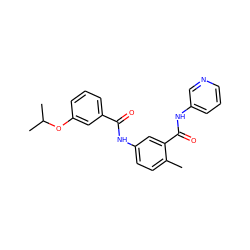 Cc1ccc(NC(=O)c2cccc(OC(C)C)c2)cc1C(=O)Nc1cccnc1 ZINC000040936390