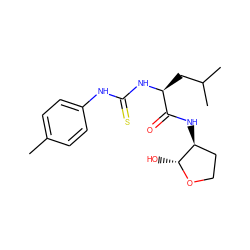 Cc1ccc(NC(=S)N[C@@H](CC(C)C)C(=O)N[C@H]2CCO[C@@H]2O)cc1 ZINC000034641039