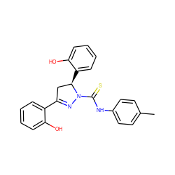 Cc1ccc(NC(=S)N2N=C(c3ccccc3O)C[C@H]2c2ccccc2O)cc1 ZINC000029045062