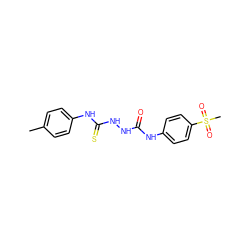 Cc1ccc(NC(=S)NNC(=O)Nc2ccc(S(C)(=O)=O)cc2)cc1 ZINC000741857248