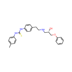 Cc1ccc(NC(=S)Nc2ccc(CCNC[C@H](O)COc3ccccc3)cc2)cc1 ZINC000043011960