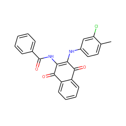 Cc1ccc(NC2=C(NC(=O)c3ccccc3)C(=O)c3ccccc3C2=O)cc1Cl ZINC000005524522