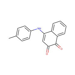 Cc1ccc(NC2=CC(=O)C(=O)c3ccccc32)cc1 ZINC000100252512