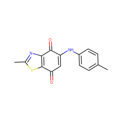 Cc1ccc(NC2=CC(=O)c3sc(C)nc3C2=O)cc1 ZINC000005930916