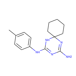 Cc1ccc(NC2=NC(N)=NC3(CCCCC3)N2)cc1 ZINC000000203751