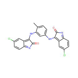 Cc1ccc(NC2=c3cc(Cl)ccc3=NC2=O)cc1NC1=c2cc(Cl)ccc2=NC1=O ZINC000653861035