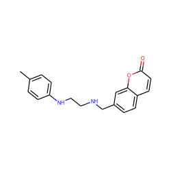 Cc1ccc(NCCNCc2ccc3ccc(=O)oc3c2)cc1 ZINC000013800762