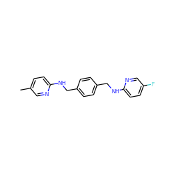 Cc1ccc(NCc2ccc(CNc3ccc(F)cn3)cc2)nc1 ZINC000224326448