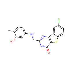 Cc1ccc(NCc2nc3c(sc4ccc(Cl)cc43)c(=O)[nH]2)cc1O ZINC000045289452