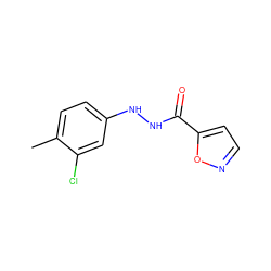 Cc1ccc(NNC(=O)c2ccno2)cc1Cl ZINC000000147467