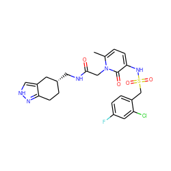 Cc1ccc(NS(=O)(=O)Cc2ccc(F)cc2Cl)c(=O)n1CC(=O)NC[C@@H]1CCc2n[nH]cc2C1 ZINC000026967759