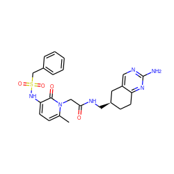 Cc1ccc(NS(=O)(=O)Cc2ccccc2)c(=O)n1CC(=O)NC[C@@H]1CCc2nc(N)ncc2C1 ZINC000013539179