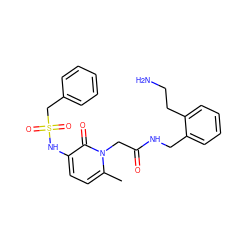 Cc1ccc(NS(=O)(=O)Cc2ccccc2)c(=O)n1CC(=O)NCc1ccccc1CCN ZINC000013553586