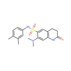 Cc1ccc(NS(=O)(=O)c2cc3c(cc2N(C)C)NC(=O)CC3)cc1C ZINC000064693674