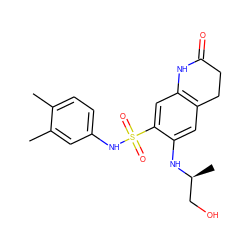 Cc1ccc(NS(=O)(=O)c2cc3c(cc2N[C@@H](C)CO)CCC(=O)N3)cc1C ZINC000073142125