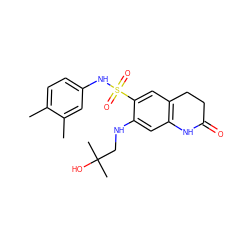 Cc1ccc(NS(=O)(=O)c2cc3c(cc2NCC(C)(C)O)NC(=O)CC3)cc1C ZINC000073196707