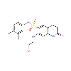 Cc1ccc(NS(=O)(=O)c2cc3c(cc2NCCO)NC(=O)CC3)cc1C ZINC000073196708