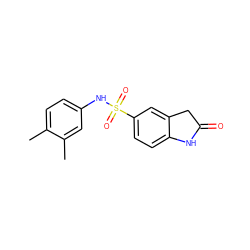 Cc1ccc(NS(=O)(=O)c2ccc3c(c2)CC(=O)N3)cc1C ZINC000006623280