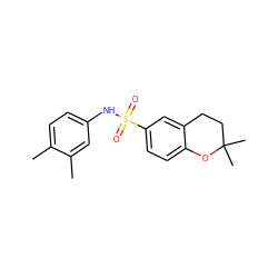 Cc1ccc(NS(=O)(=O)c2ccc3c(c2)CCC(C)(C)O3)cc1C ZINC000066129516