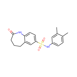 Cc1ccc(NS(=O)(=O)c2ccc3c(c2)CCCC(=O)N3)cc1C ZINC000021531972