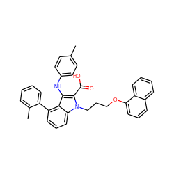 Cc1ccc(Nc2c(C(=O)O)n(CCCOc3cccc4ccccc34)c3cccc(-c4ccccc4C)c23)cc1 ZINC000063539327