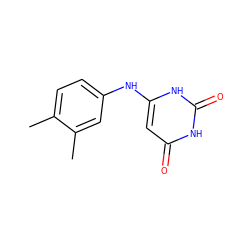 Cc1ccc(Nc2cc(=O)[nH]c(=O)[nH]2)cc1C ZINC000000169542