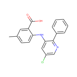 Cc1ccc(Nc2cc(Cl)cnc2-c2ccccc2)c(C(=O)O)c1 ZINC000113898577