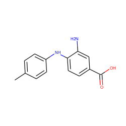 Cc1ccc(Nc2ccc(C(=O)O)cc2N)cc1 ZINC000000437901