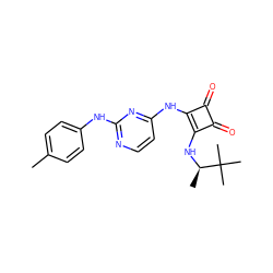 Cc1ccc(Nc2nccc(Nc3c(N[C@H](C)C(C)(C)C)c(=O)c3=O)n2)cc1 ZINC000101595853