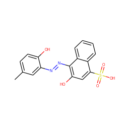 Cc1ccc(O)c(/N=N/c2c(O)cc(S(=O)(=O)O)c3ccccc23)c1 ZINC000012358966