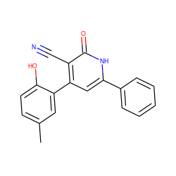 Cc1ccc(O)c(-c2cc(-c3ccccc3)[nH]c(=O)c2C#N)c1 ZINC000028882502