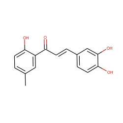 Cc1ccc(O)c(C(=O)/C=C/c2ccc(O)c(O)c2)c1 ZINC000013834216