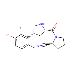 Cc1ccc(O)c(C)c1[C@@H]1CN[C@H](C(=O)N2CCC[C@H]2C#N)C1 ZINC000028714260