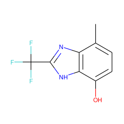 Cc1ccc(O)c2[nH]c(C(F)(F)F)nc12 ZINC000026292817