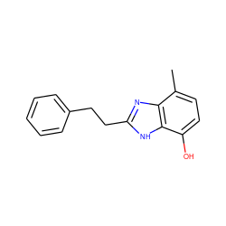 Cc1ccc(O)c2[nH]c(CCc3ccccc3)nc12 ZINC000026282214