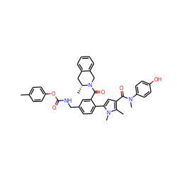 Cc1ccc(OC(=O)NCc2ccc(-c3cc(C(=O)N(C)c4ccc(O)cc4)c(C)n3C)c(C(=O)N3Cc4ccccc4C[C@H]3C)c2)cc1 ZINC000261083573