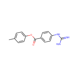 Cc1ccc(OC(=O)c2ccc(NC(=N)N)cc2)cc1 ZINC000027564601