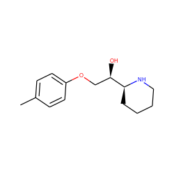 Cc1ccc(OC[C@@H](O)[C@@H]2CCCCN2)cc1 ZINC000026249292