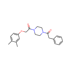 Cc1ccc(OCC(=O)N2CCN(C(=O)Cc3ccccc3)CC2)cc1C ZINC000046632669